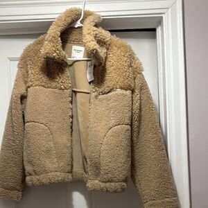 Abercrombie & Fitch Tan Sherpa Jacket